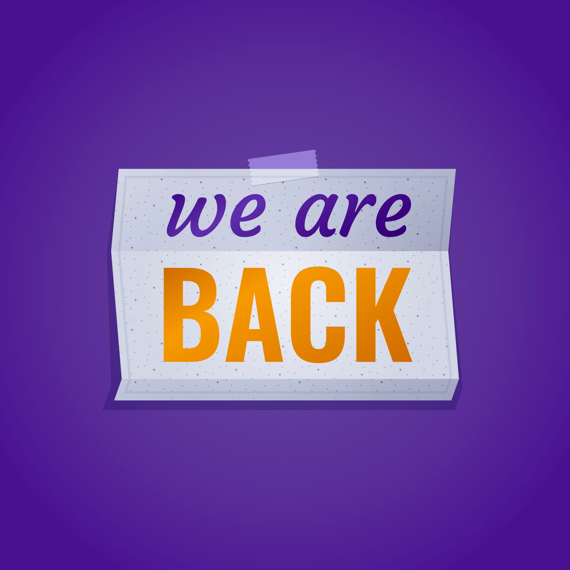 A sample Poshmark We are Back announcement