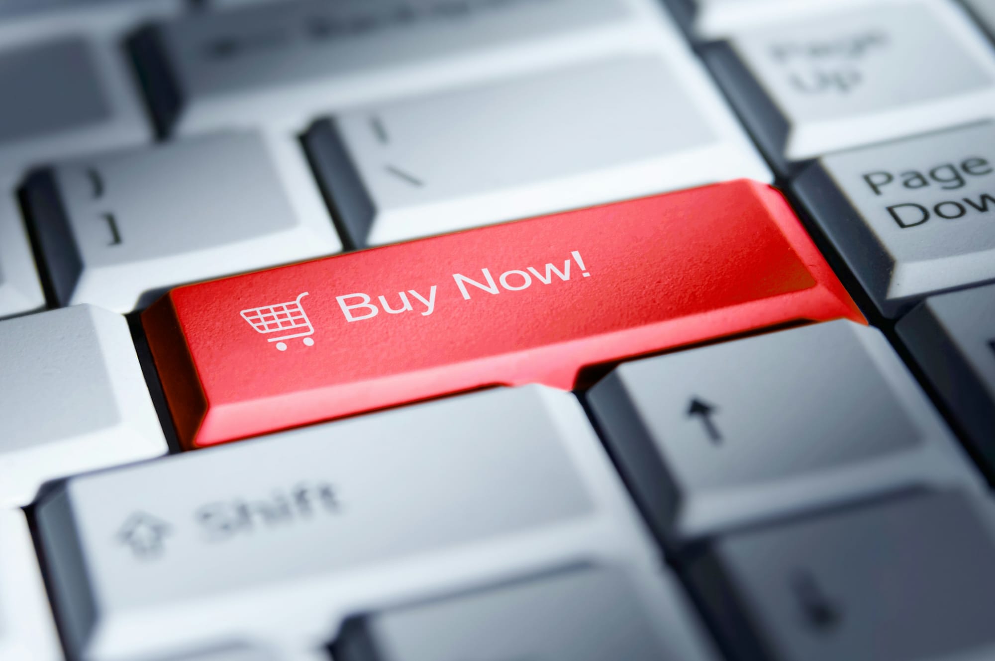 a keyboard with the words "Buy Now" on a resale marketplace like Poshmark