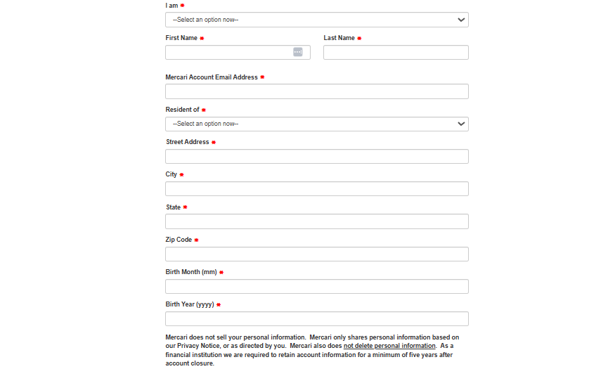 How to Delete Mercari Account: Personal information