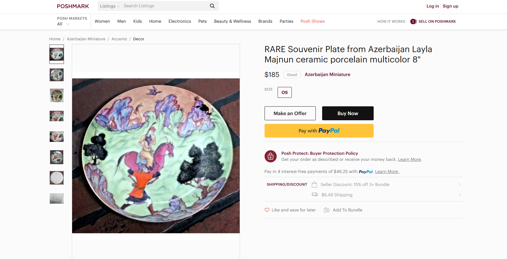 HTF meaning in reselling: an HTF plate from Azerbaijan