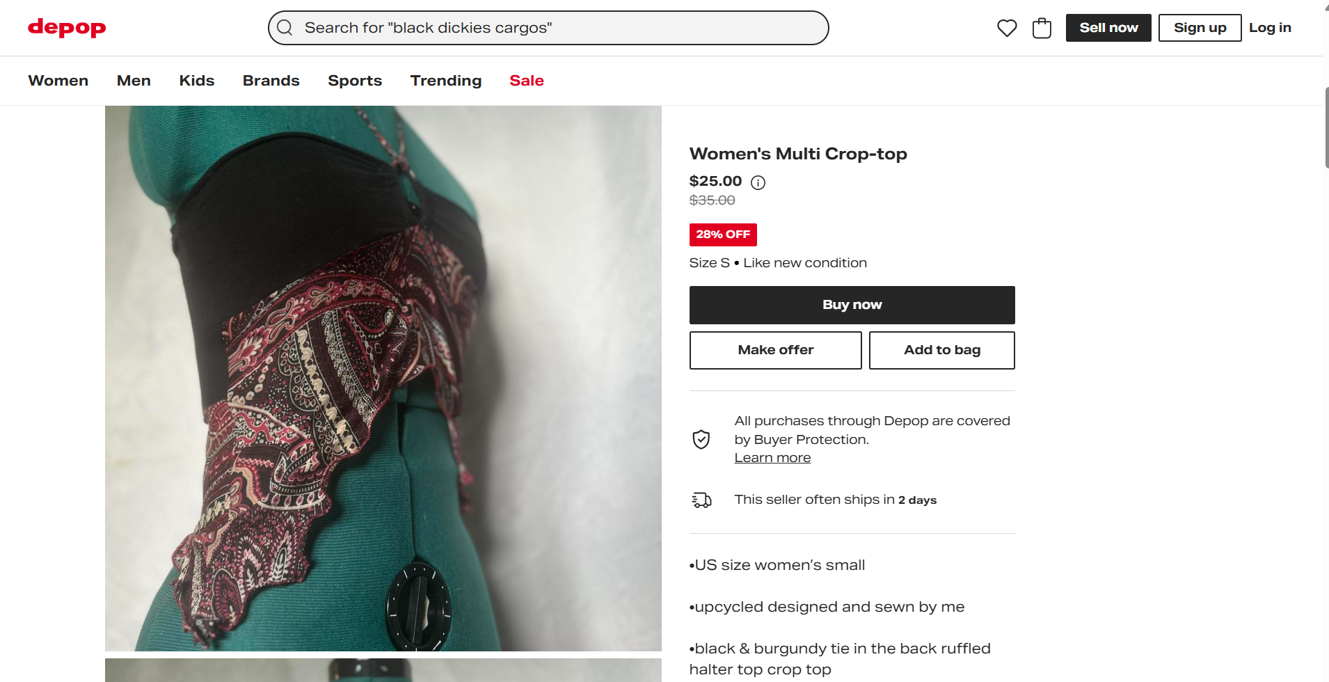 Upcycled clothing: an upcycled listing