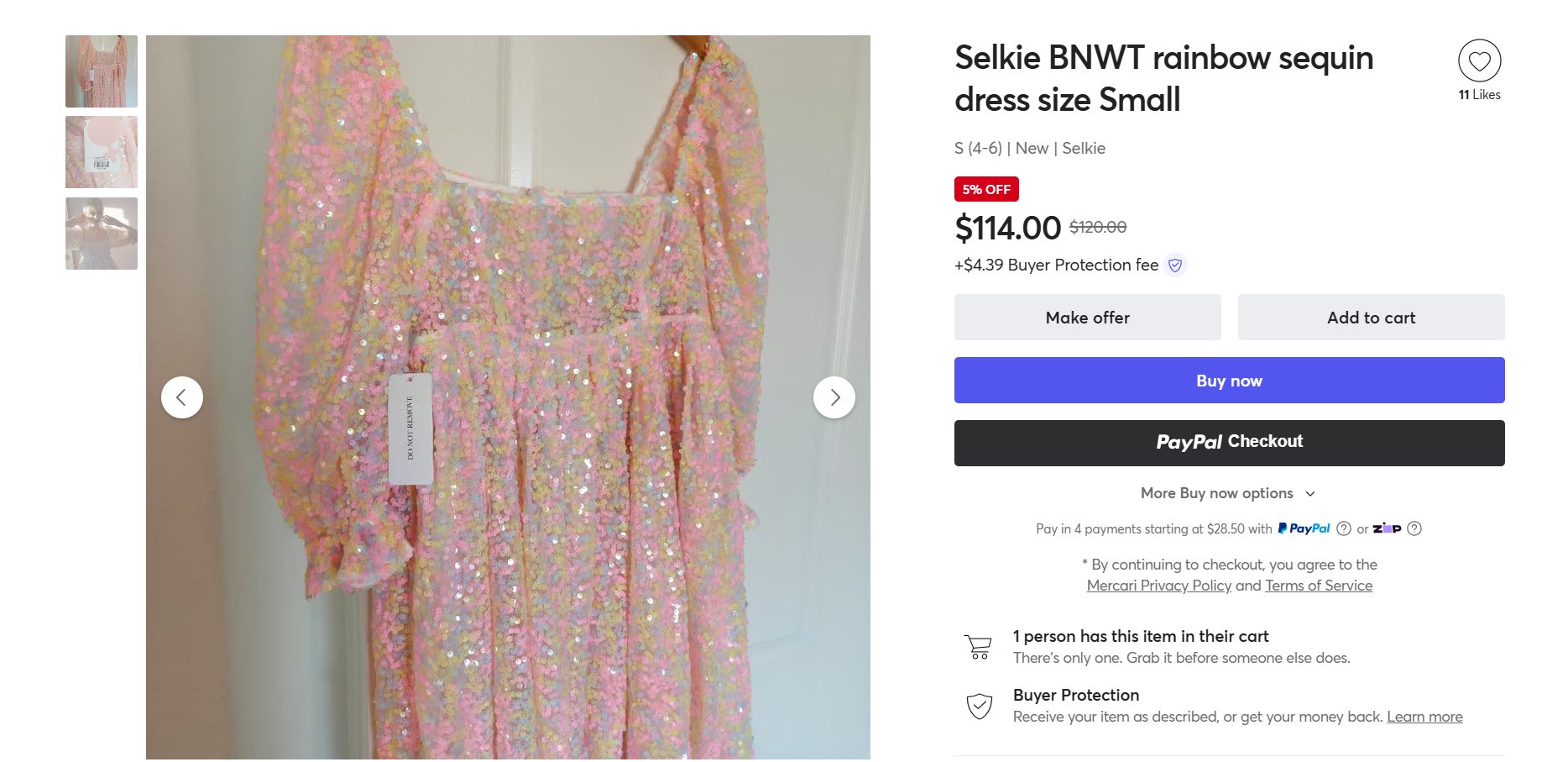 BNWT meaning-a BNWT listing for a dress