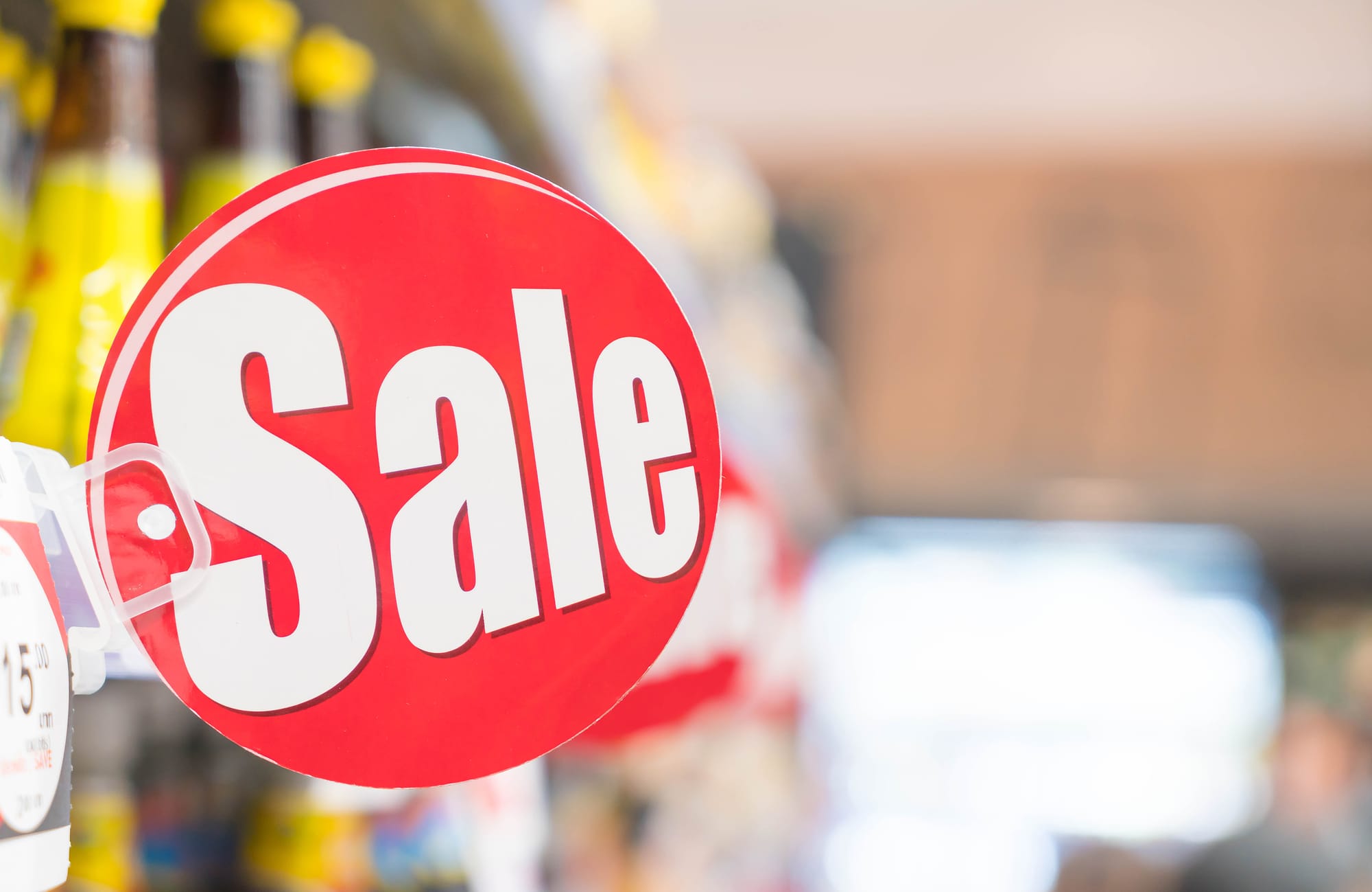 Sale sign in a store