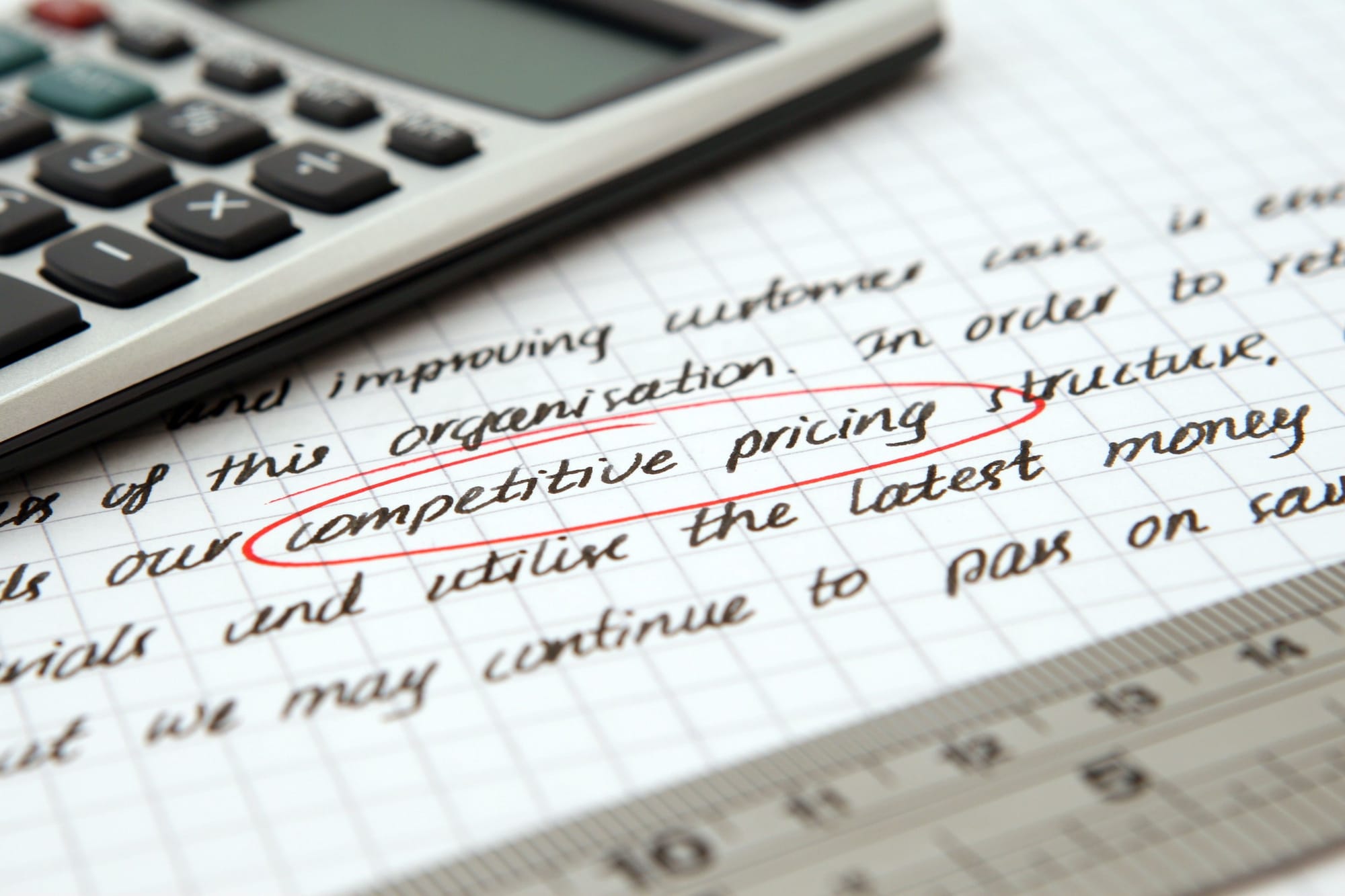 the word competitive pricing encircled in red