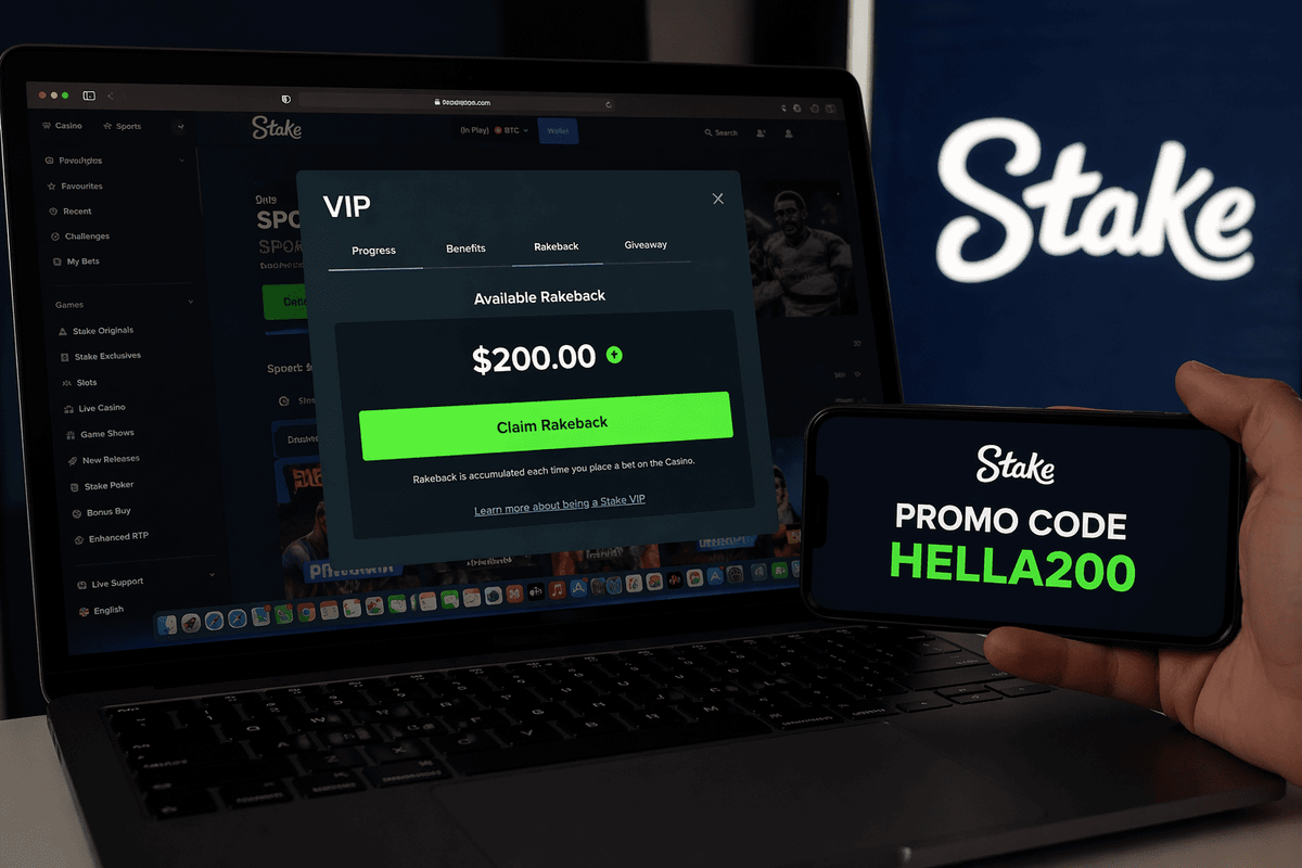 Stake.com Promo Code HELLA200 - Get 200% Deposit Bonus (2026 Guide)