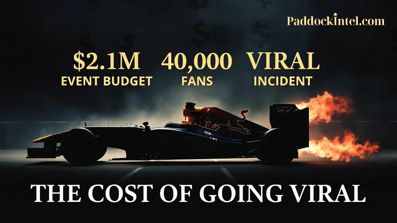 Yuki Tsunoda's Red Bull RB7 catches fire during San Francisco Showrun 2026 — a $2M marketing event turned viral crisis