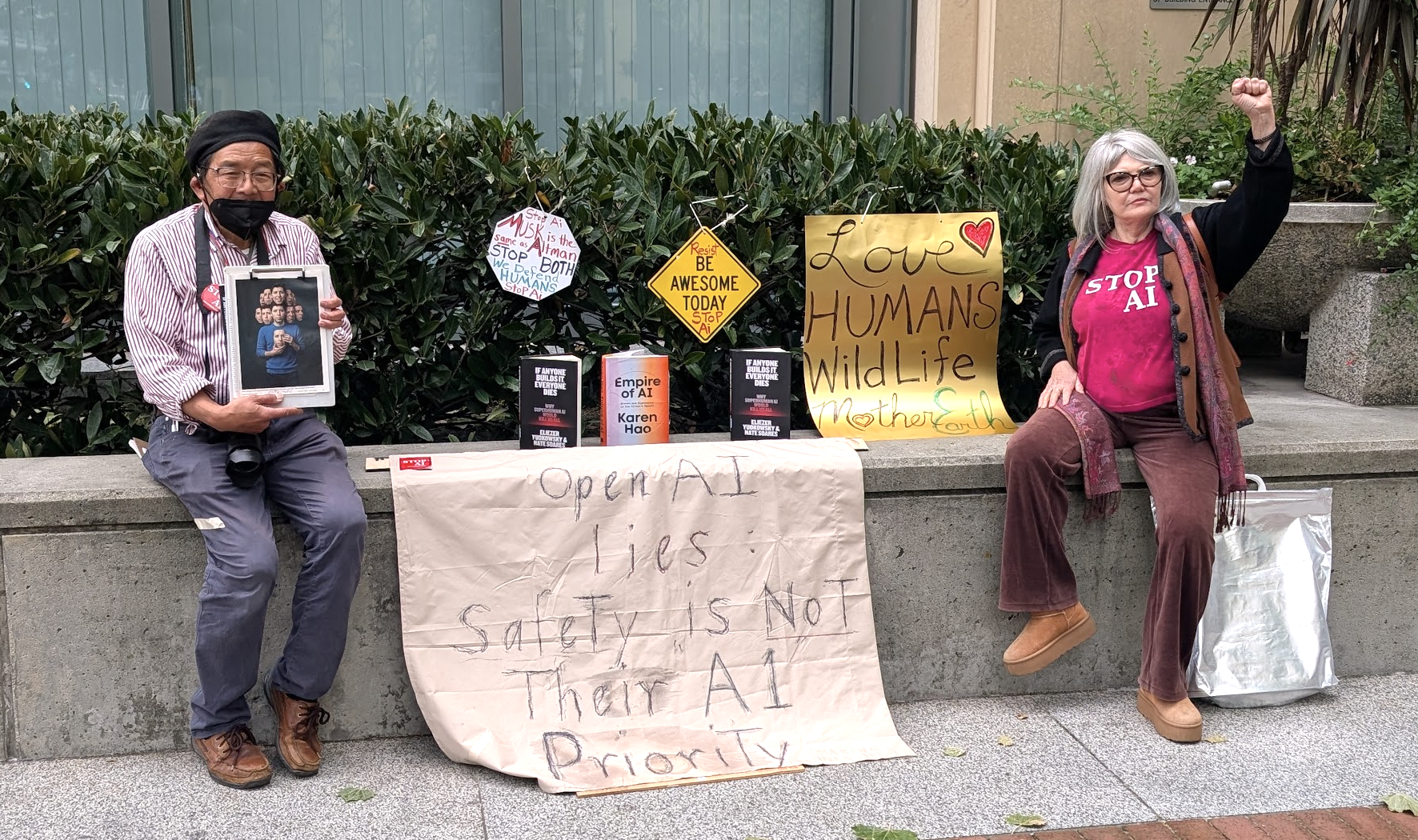 Stop AI protesters at OpenAI trial in Oakland