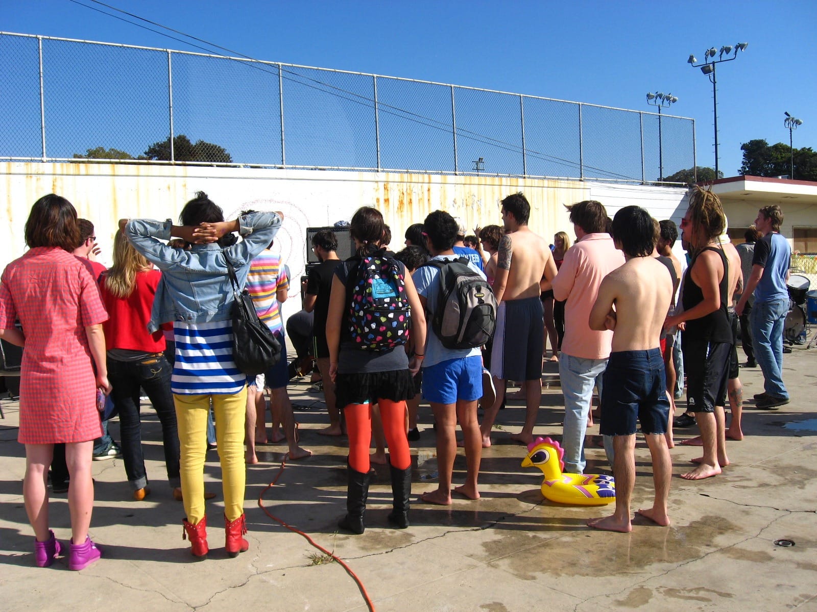 revelers, poolside