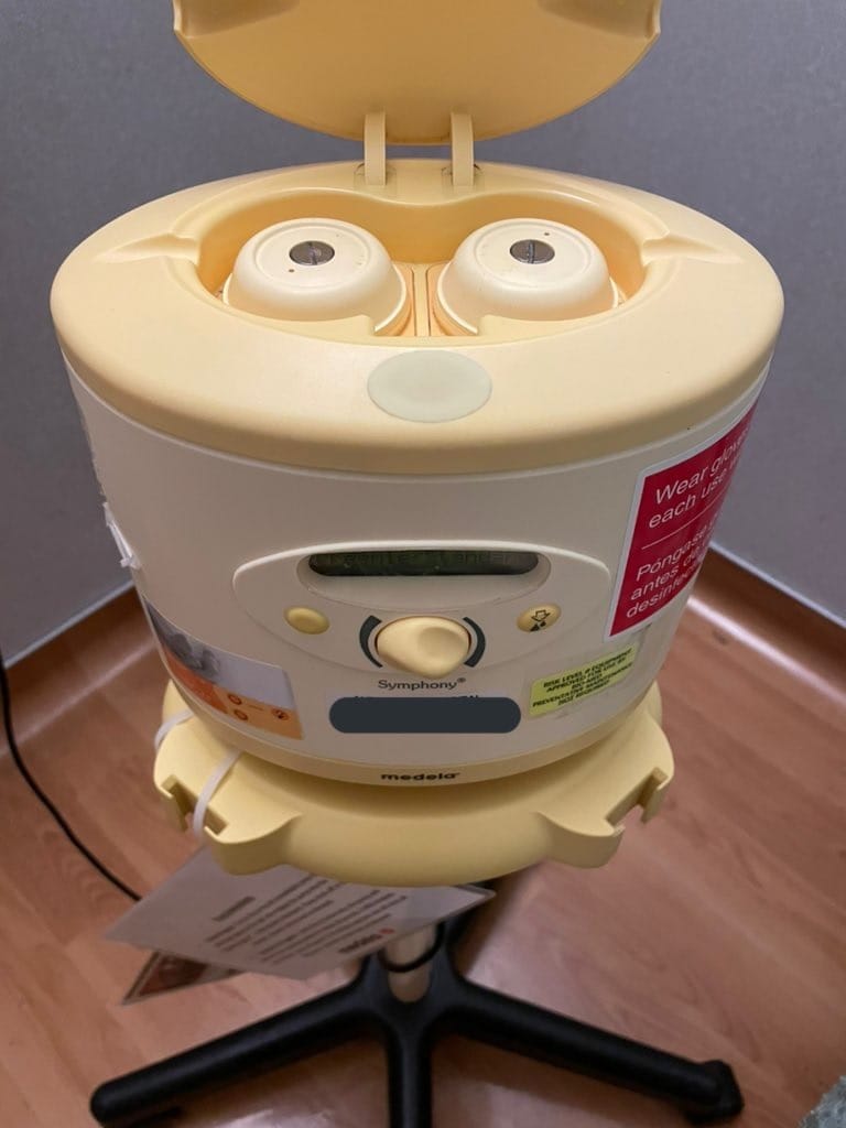 a mechanical breast pump, that kind of looks like a cartoon