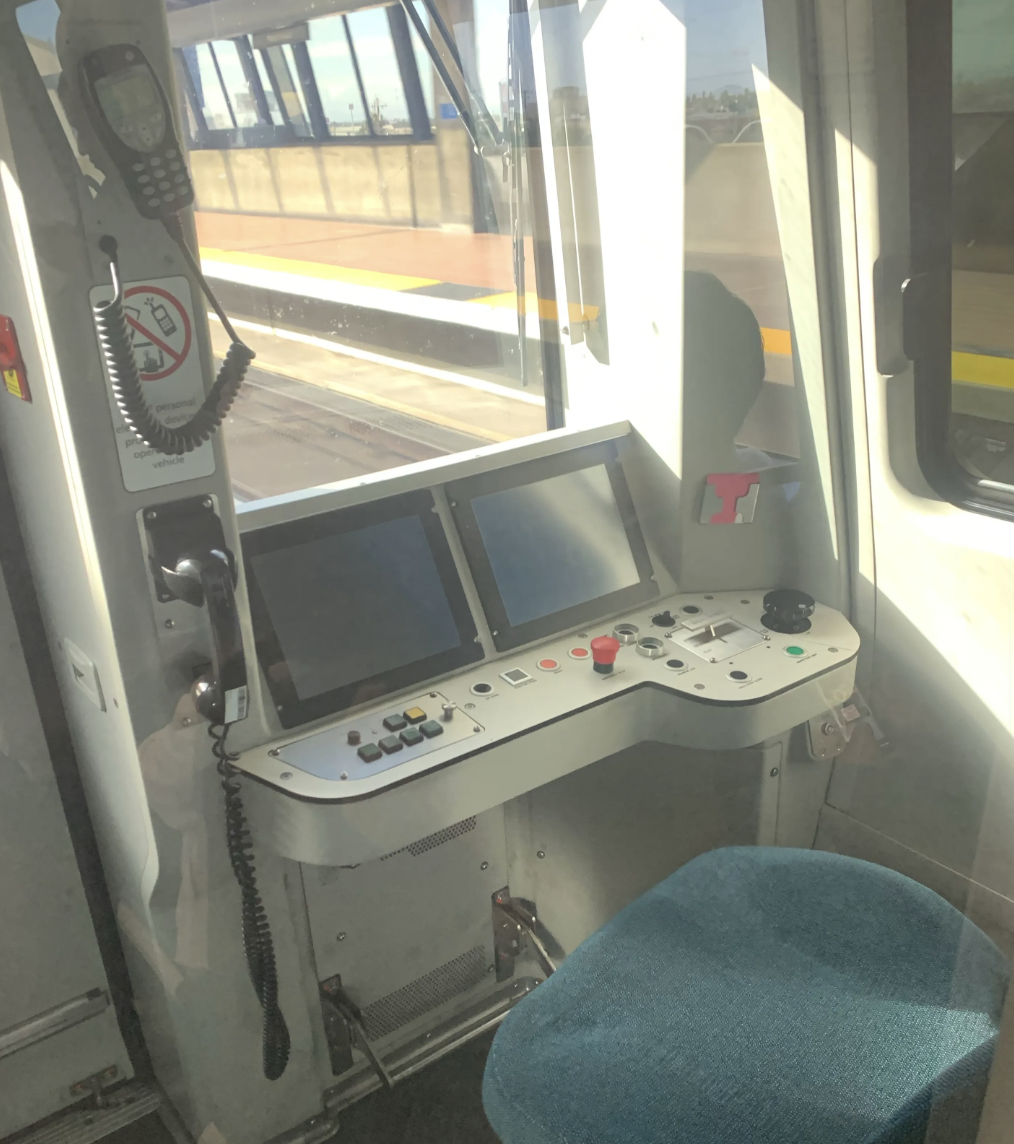 driver's area of a BART car