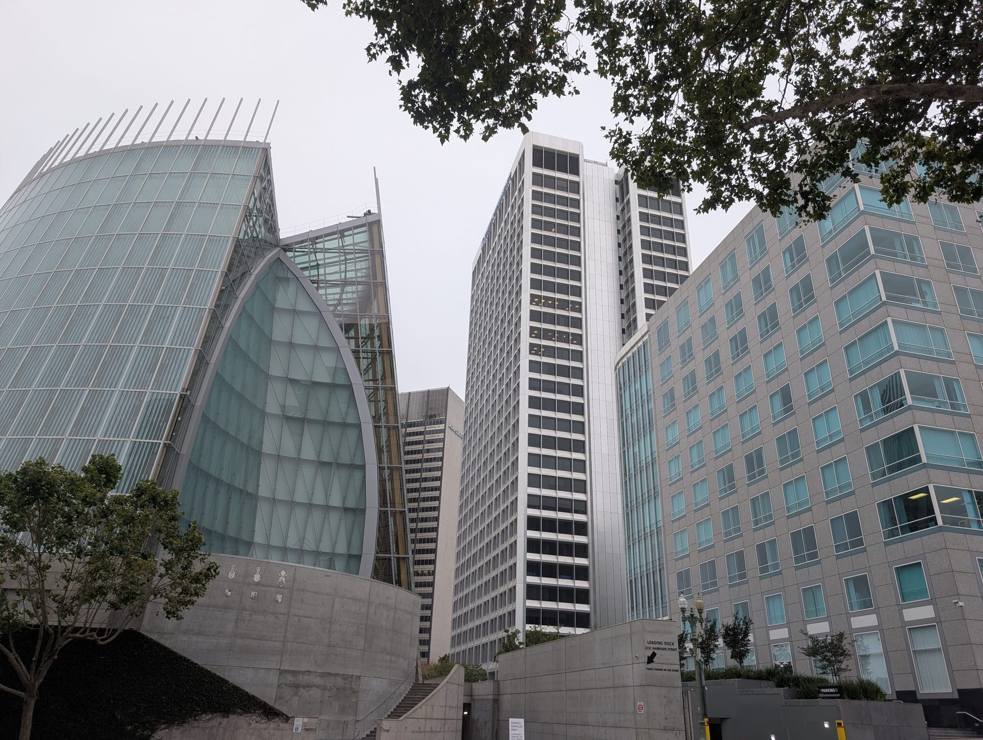 Oakland "financial district" high rises and cathedral.