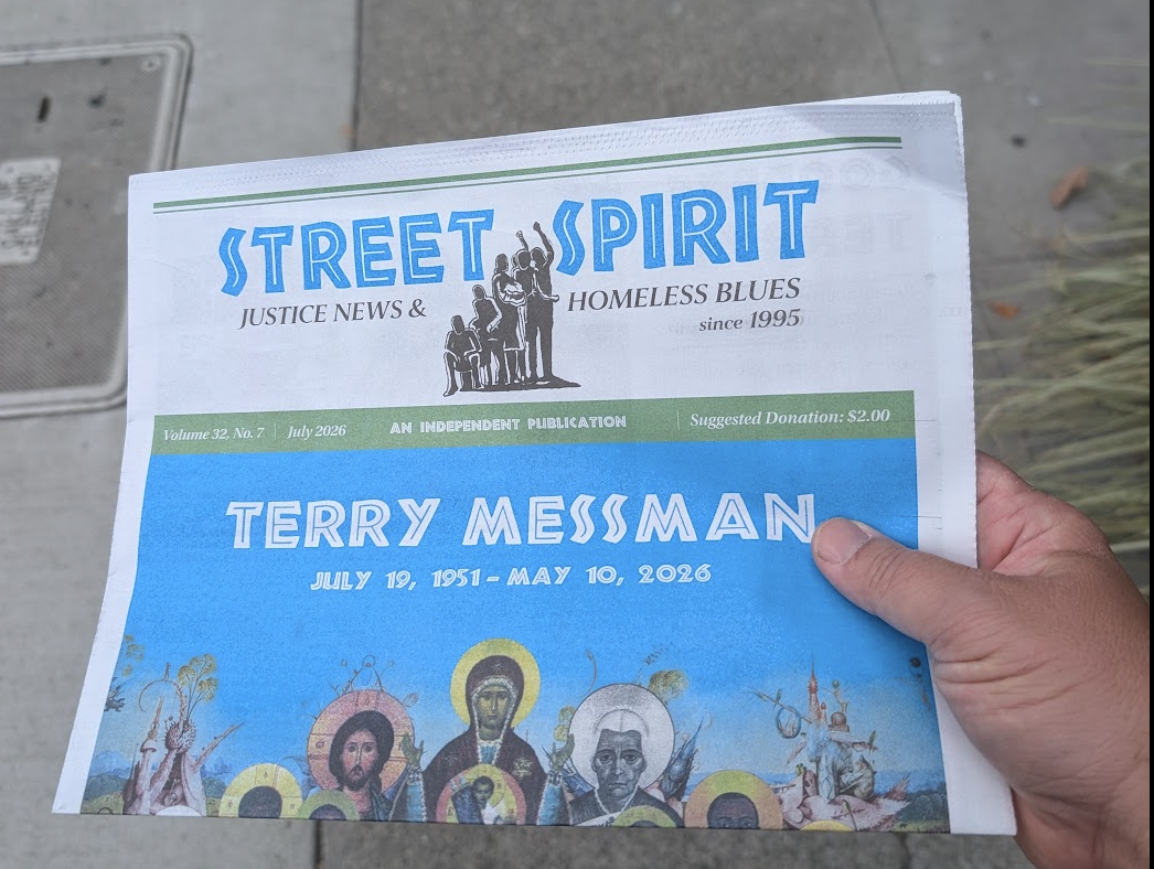 A copy of Street Spirit newspaper.