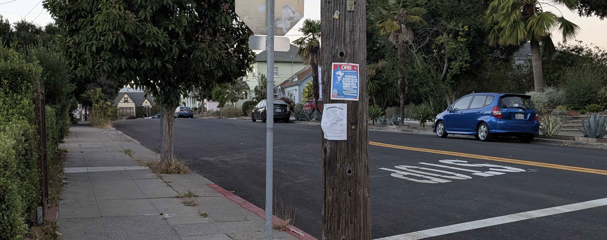 ORB Launchiversary poster on a telephone pole