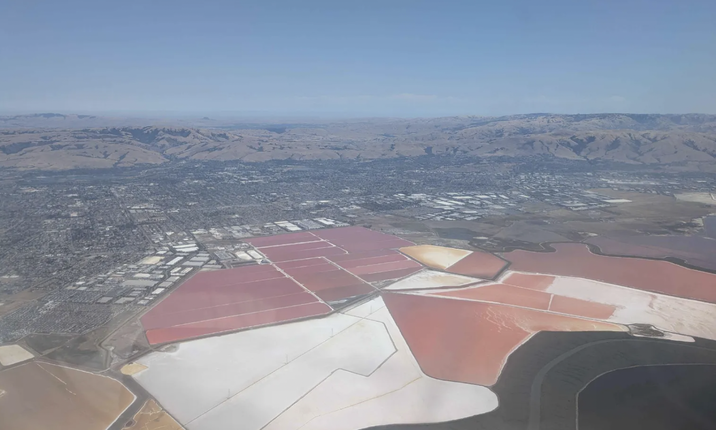 A view of down where the bay gets weird, from the sky.