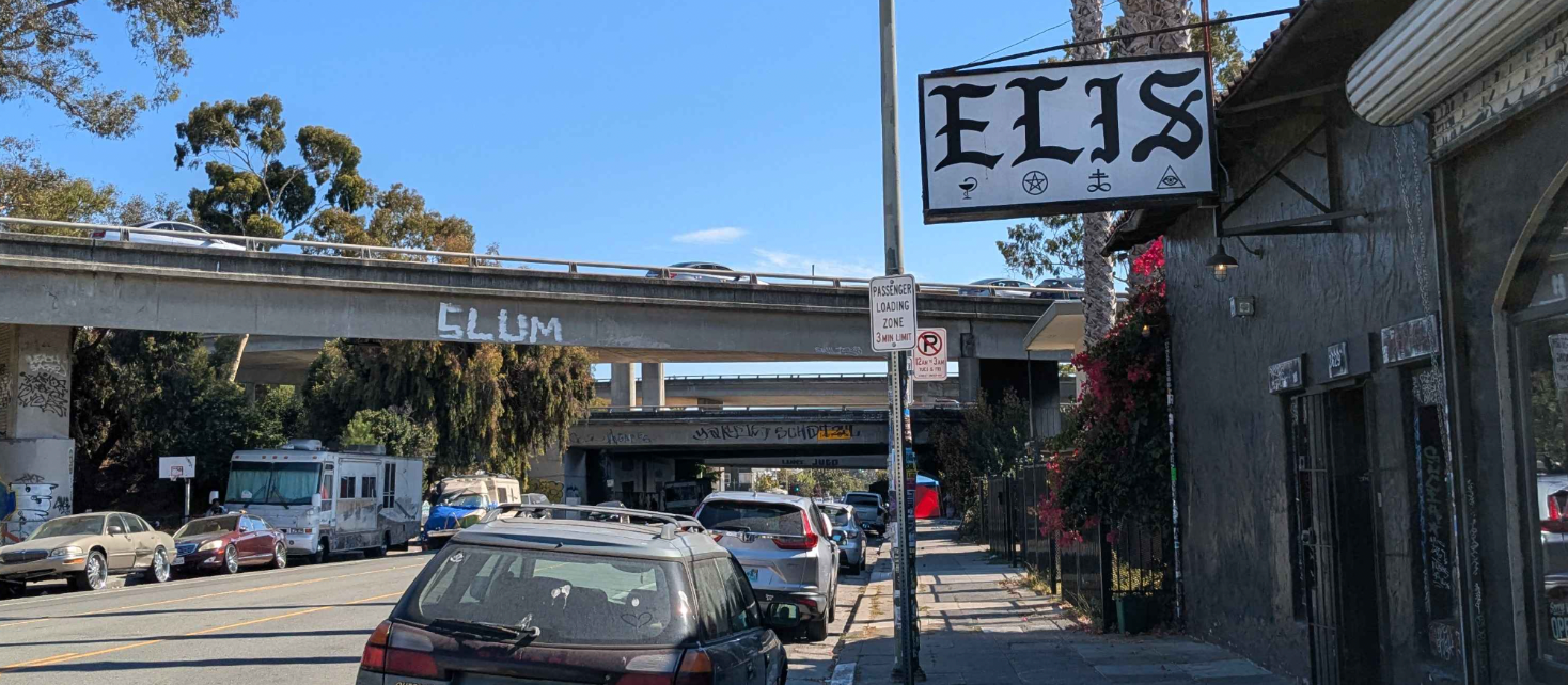 The street outside Eli's, where we'll be having our LAUNCHIVERSARY party on Thursday.