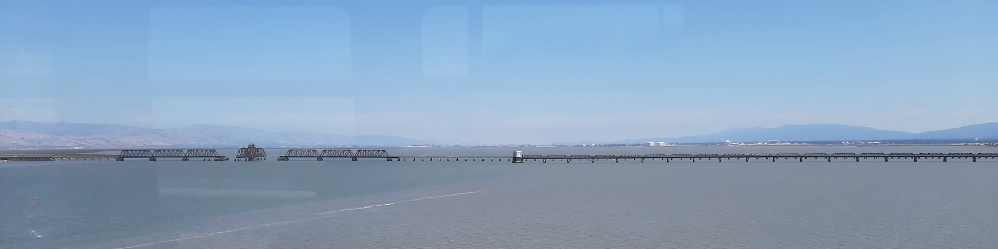 A view of the south bay from the bus crossing one of the southern bridges, en route to Union City.