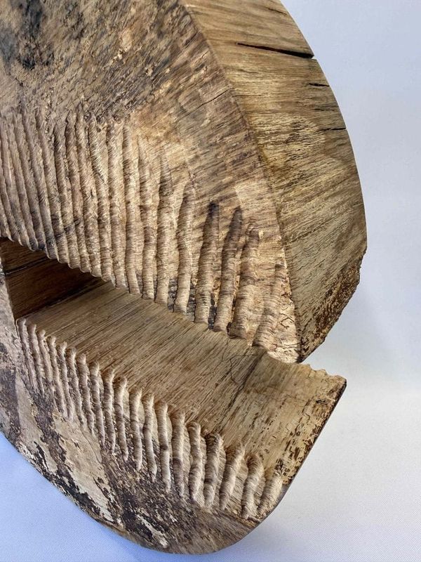 Close up of carved oak sculpture