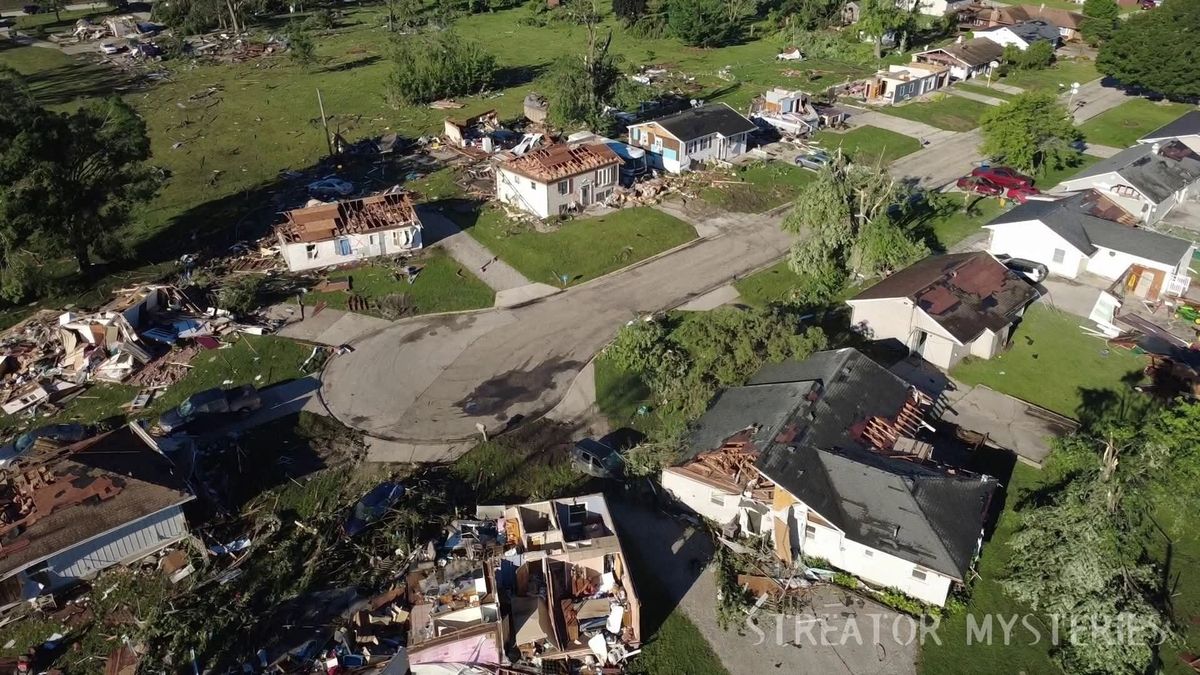 Streator homes damaged in the June 11th tornados. Photo by Streator Mysteries