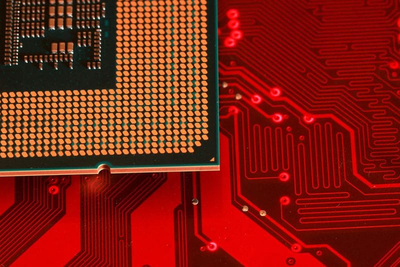 FILE PHOTO: Illustration shows computer motherboard and chip