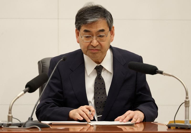 BOJ new board member Toichiro Asada attends his inaugural press conference in Tokyo