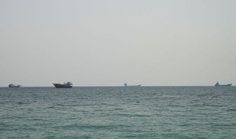 Vessels at the Strait of Hormuz, as seen from Musandam