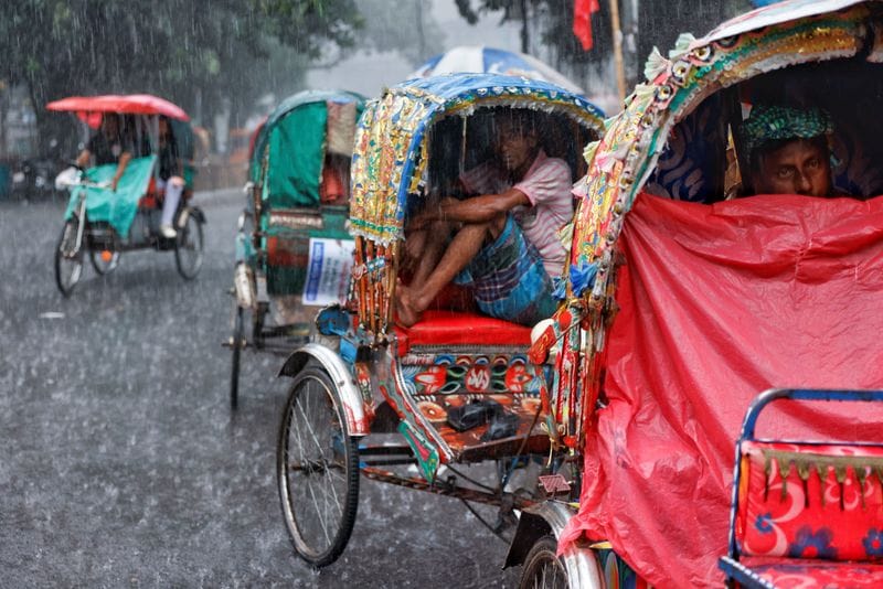 Torrential rain hits Dhaka