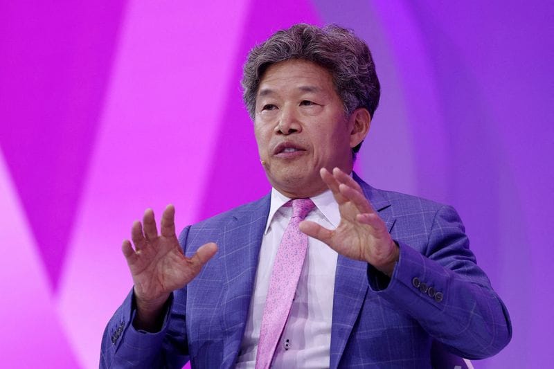 FILE PHOTO: Donald Tang, Executive Chairman of Chinese fast-fashion retailer Shein, gestures as he speaks during the Viva Technology conference in Paris