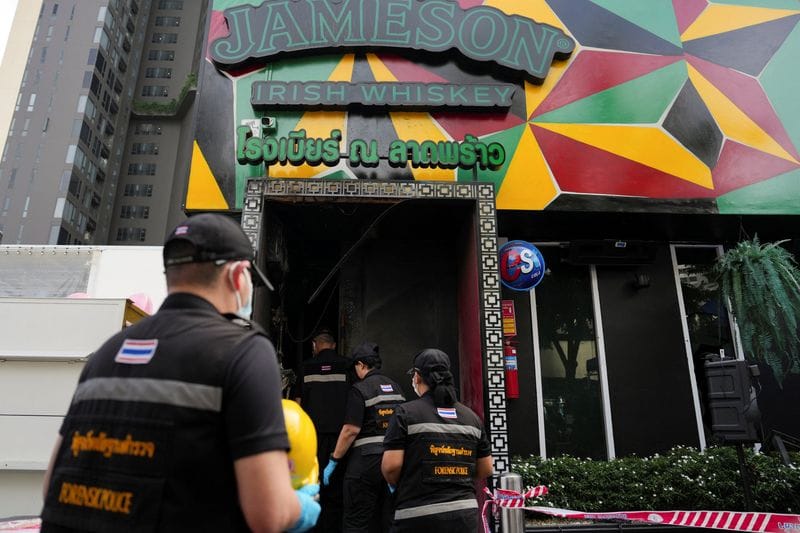 Site of a deadly fire at a pub in Bangkok