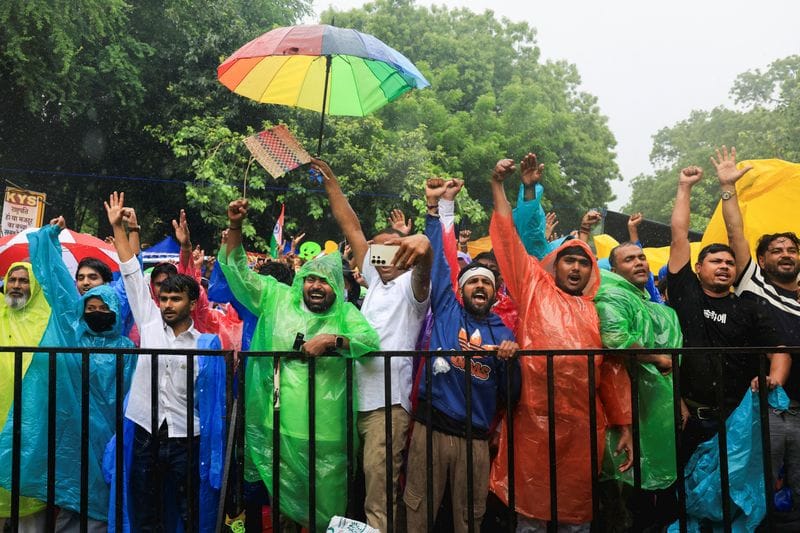 Supporters of India's Cockroach Janata Party (CJP) continue their protests in New Delhi