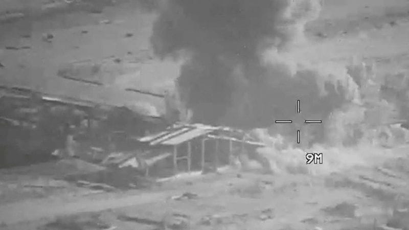 Explosion at an unknown location, during what U.S. Central Command says are strikes on Iranian military targets