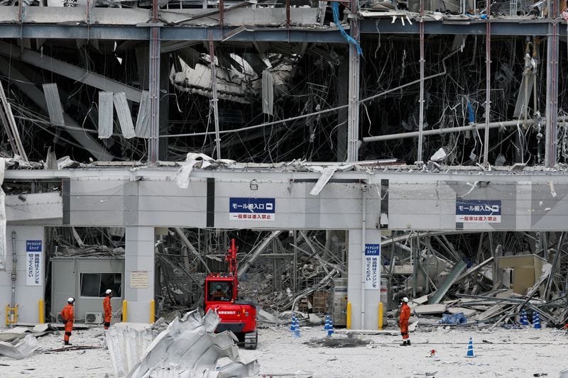 Aftermath of earthquake in Japan's Kyushu region