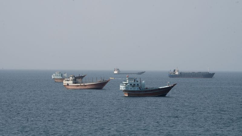 Vessels near the Strait of Hormuz, as seen from Musandam