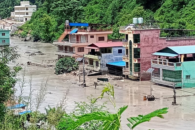 Flash flood in Galchhi, Nepal
