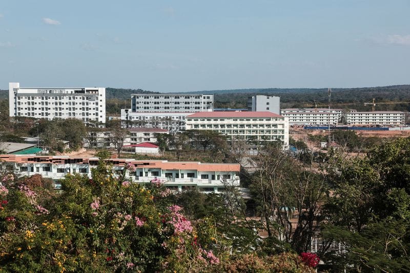 FILE PHOTO: Inside a compound in O'Smach used for scam operations, in Oddar Meanchey province