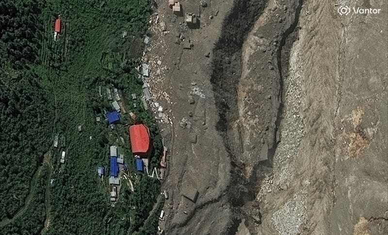 Satellite images show before and after damages in Nepal