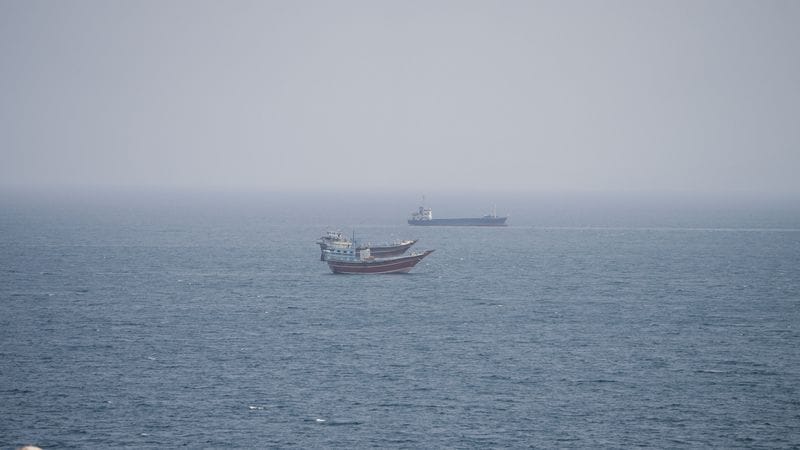 Vessels near the Strait of Hormuz, as seen from Musandam