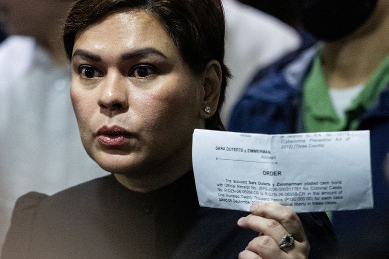 Philippine Vice President Sara Duterte at the Quezon City Regional Trial Court