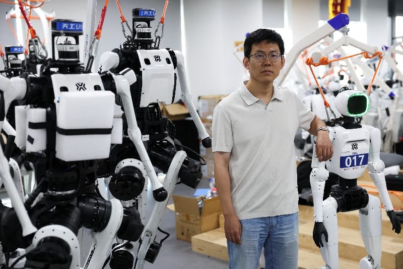 Jack Guo at the Beijing Humanoid Robot Innovation Center in Beijing