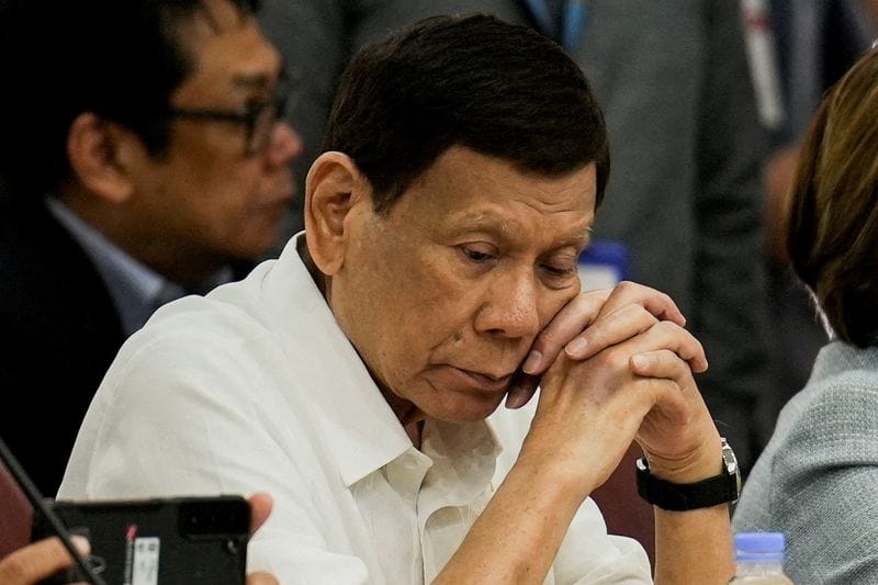 FILE PHOTO: Former Philippine President Rodrigo Duterte attends the House Quad Committee hearing at the House of Representatives, in Quezon City