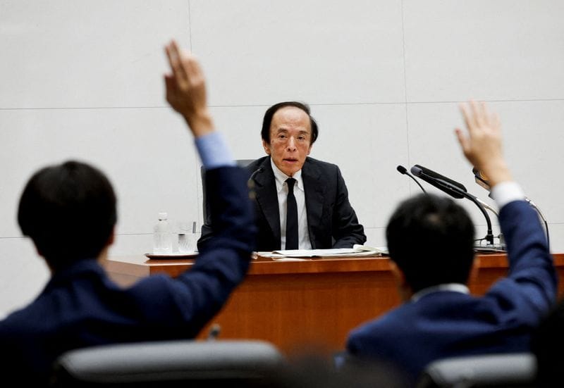 Bank of Japan Governor Kazuo Ueda attends a press conference after a BOJ policy meeting in Tokyo