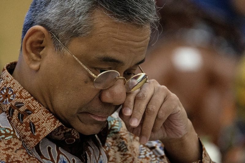 Indonesia's finance minister Suahasil Nazara speaks during a presser in Jakarta