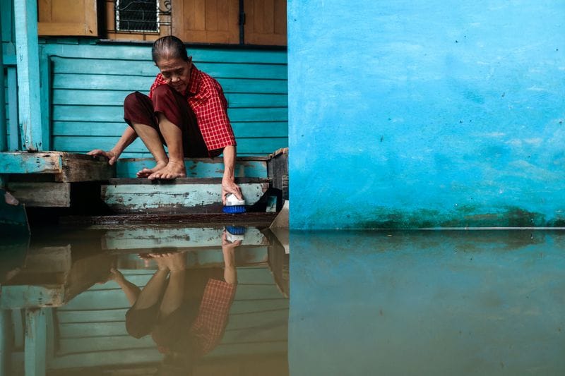 Aftermath of flooding, in Bangkok