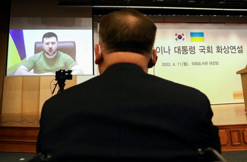 Ukrainian President Zelenskiy addresses South Korean Parliament