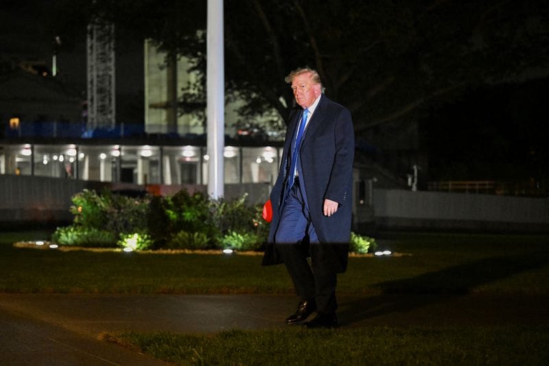 US President Donald Trump at the White House on the South Lawn in Washington, D.C.