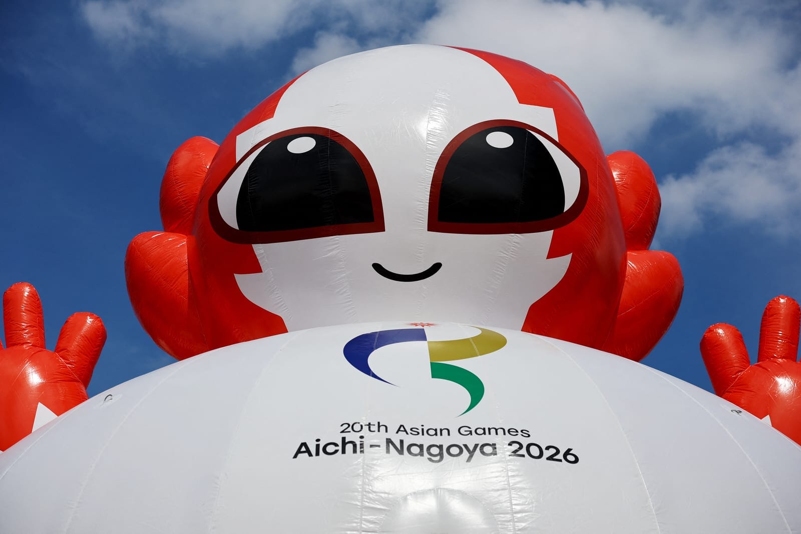 Asian Games - Aichi-Nagoya 2026 - Previews - Nagoya, Japan - September 18, 2026 A play equipment featuring Asian Games mascot Honohon is installed at the One Asia World fan zone at Hisaya-Odori Park in Nagoya REUTERS/Issei Kato