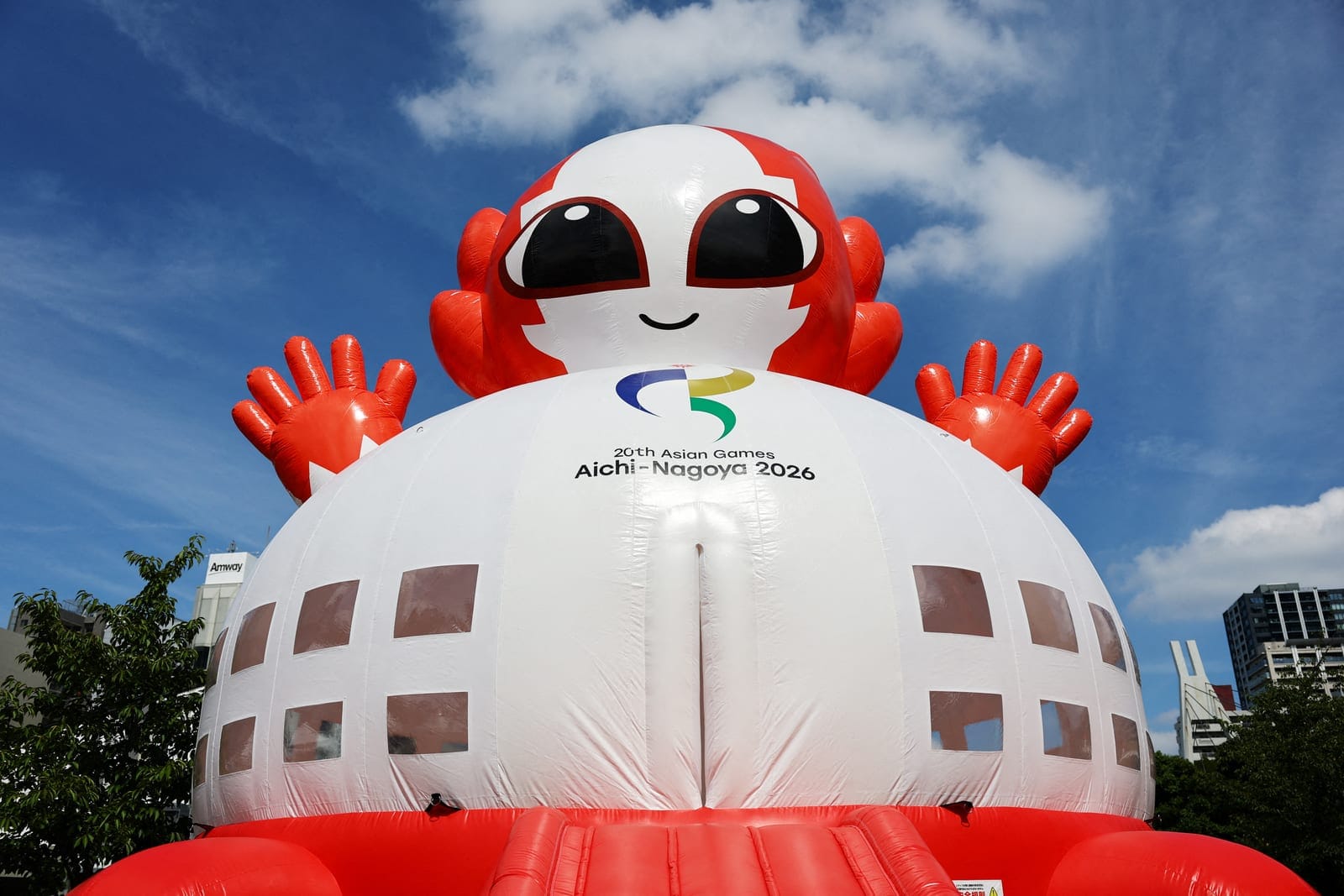 Asian Games - Aichi-Nagoya 2026 - Previews - Nagoya, Japan - September 18, 2026 A play equipment featuring Asian Games mascot Honohon is installed at the One Asia World fan zone at Hisaya-Odori Park in Nagoya REUTERS/Issei Kato TPX IMAGES OF THE DAY