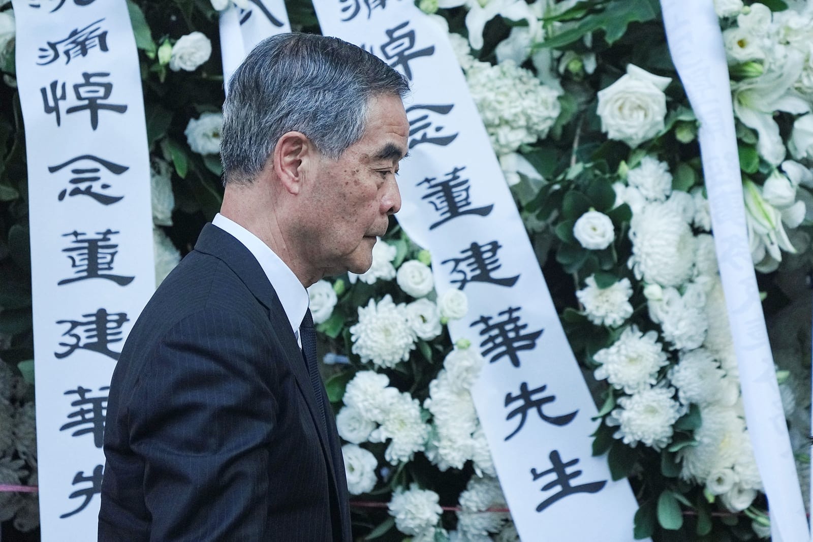 Former Hong Kong chief executive Leung Chun-ying attends former Hong Kong Chief Executive Tung Chee-hwa’s funeral at Hong Kong Funeral Home in Hong Kong, China September 19, 2026. REUTERS/Lam Yik