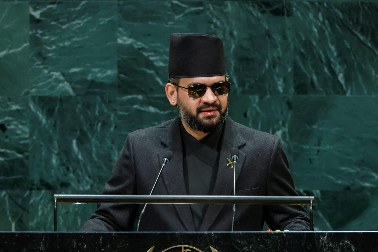 Nepal Prime Minister Balendra Shah addresses the 81st United Nations General Assembly at UN headquarters in New York City, US, September 24, 2026. REUTERS/Eduardo Munoz