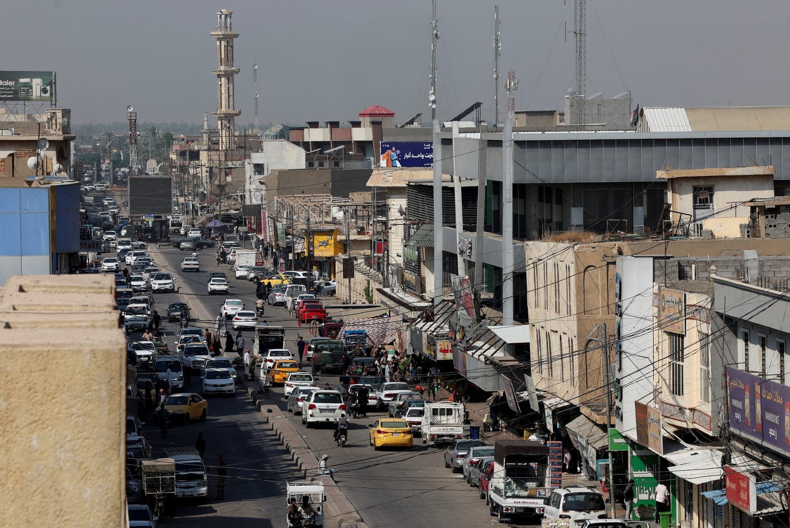 Vehicles at a street in Falluja, Iraq September 27, 2026. More than two decades after the western Iraqi city of Falluja became a major centre of resistance to US-led forces in Iraq, residents say they are concerned about their security as the US-led