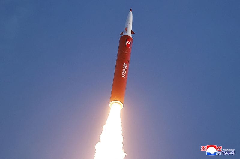 North Korea conducts an intermediate-range strategic missile drill